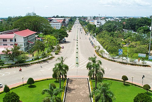 Vista en dirección al río Mekong