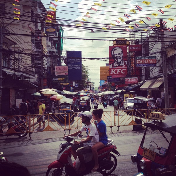 Una de las principales calles de Bangkok