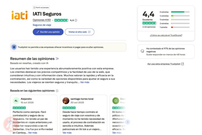 IATI Opiniones: nuestra experiencia real y la de otros viajeros 4 Opiniones IATI en Trustpilot