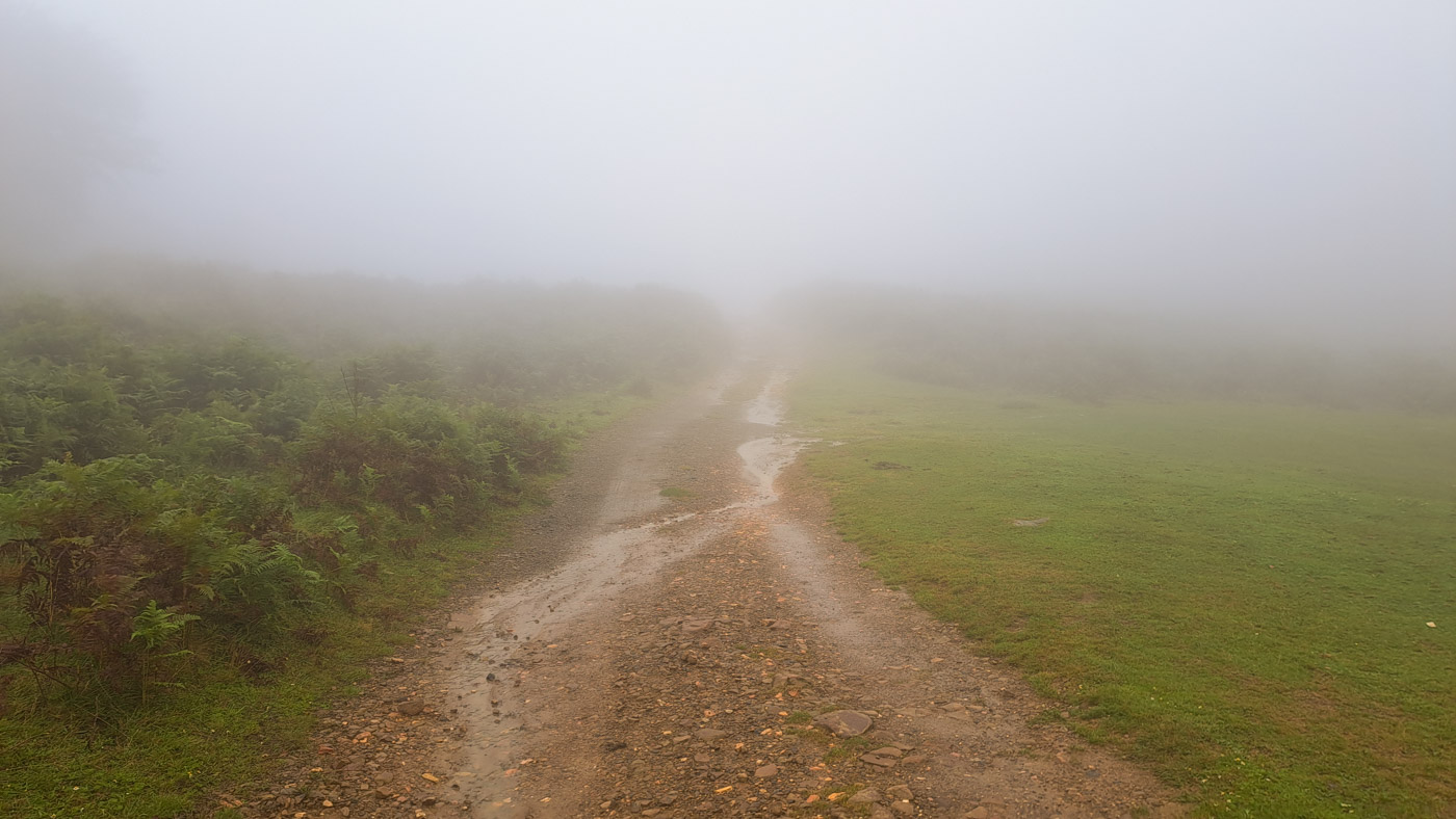 Etapa 42: Cabaña de Azaldegi - Elizondo. Transpirenaica GR11. 1 Niebla en el camino