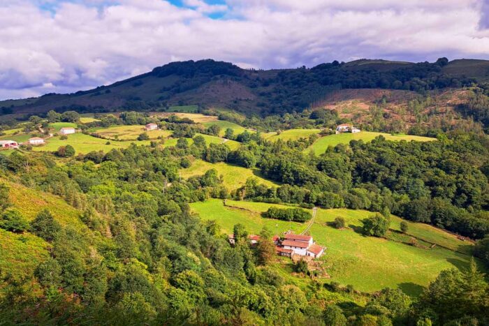 Etapas de la Transpirenaica GR11 en Navarra 1 Colinas verdes, bosques frondosos y pastos de ganado típicos de Navarra
