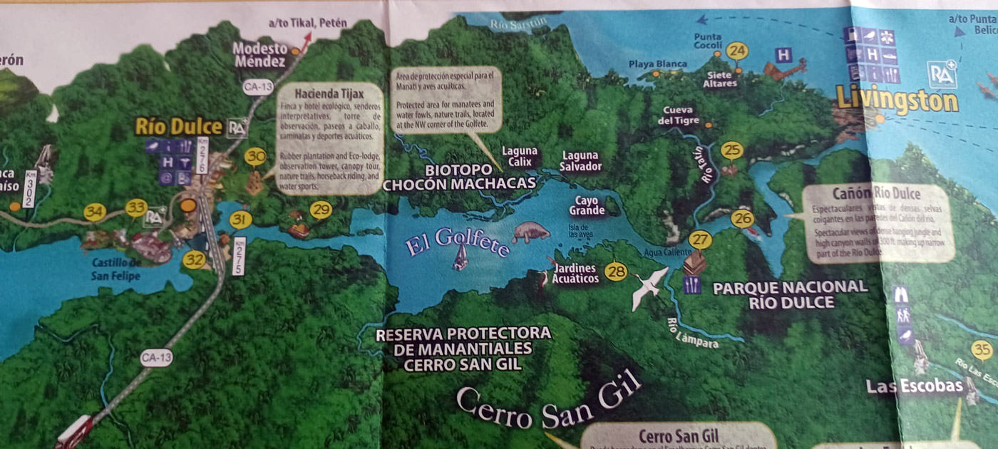 Con los hijos del maíz. Livingston. Territorio garífuna. 2 Mapa de Livinsgton