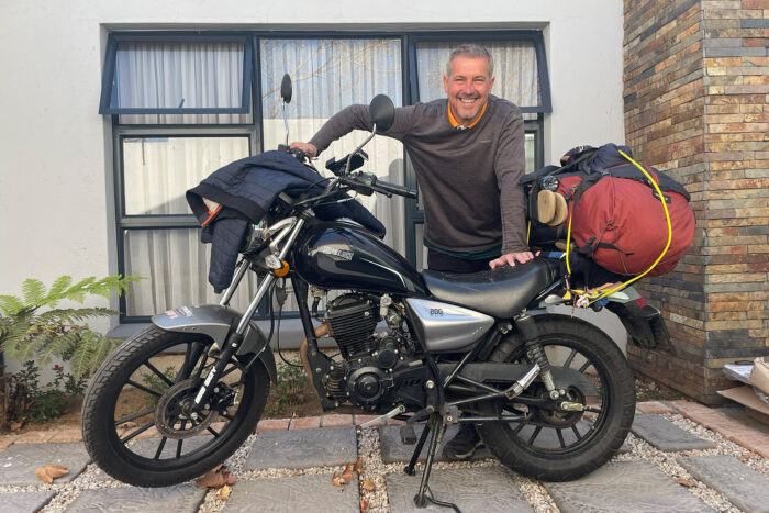 La aventura de recorrer Sudáfrica en moto durante tres meses 4 Con mi flamante Big Boy a punto de iniciar el viaje