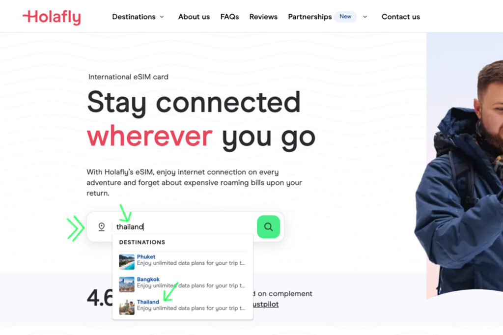 Choose the destination to buy your international eSIM with a discount