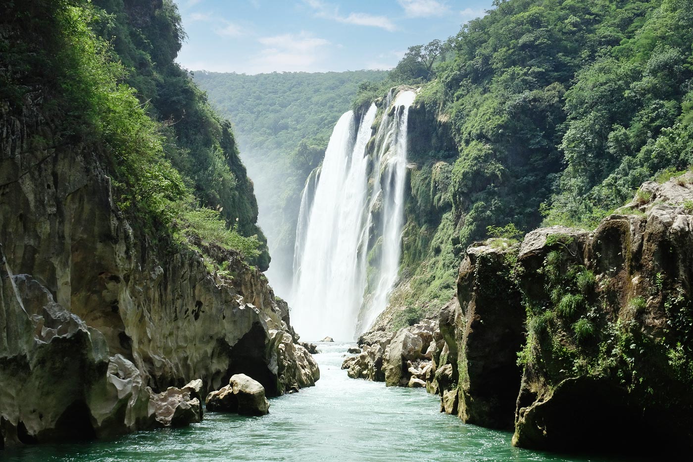 Next to the desert but in the middle of the Sierra Madre, the Huasteca Potosina awaits us, with its caves, pools and waterfalls in the middle of the jungle.