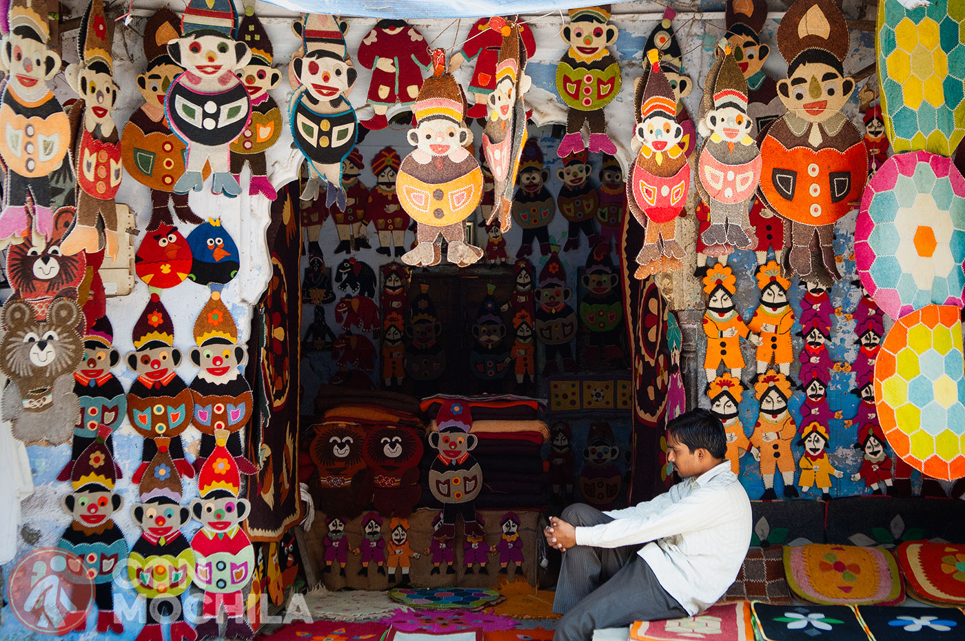 Bazaar with Handicrafts in Pushkar