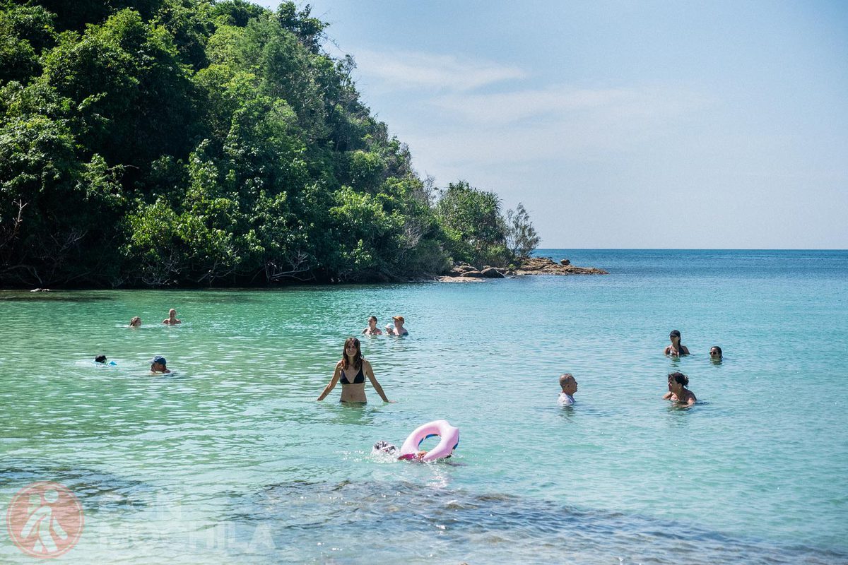 When boats leave, swimming is rather enjoyable