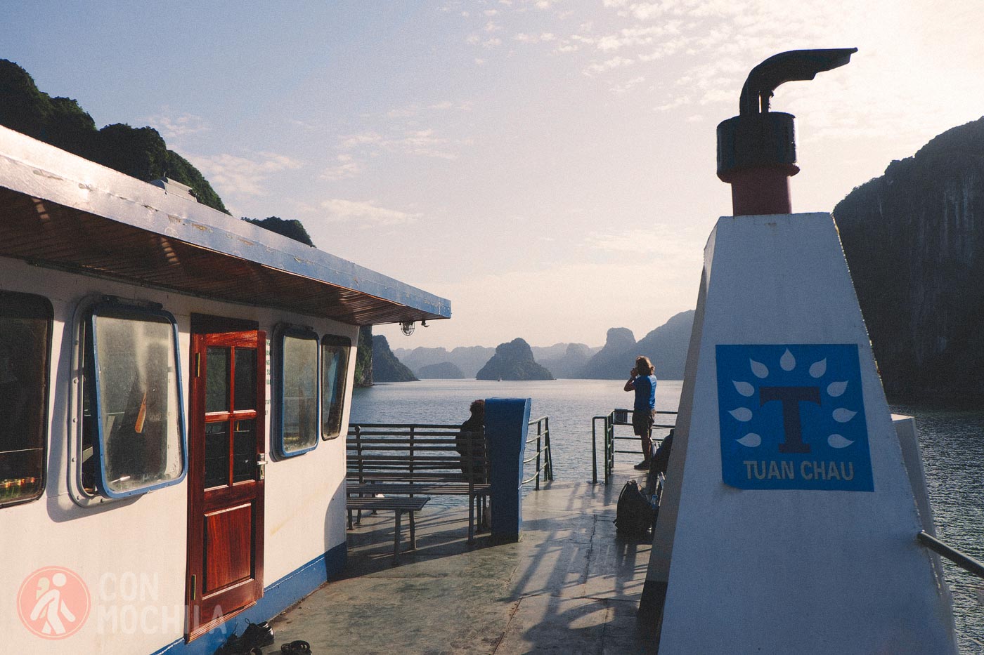 The upper deck of the ferry to Cat Ba