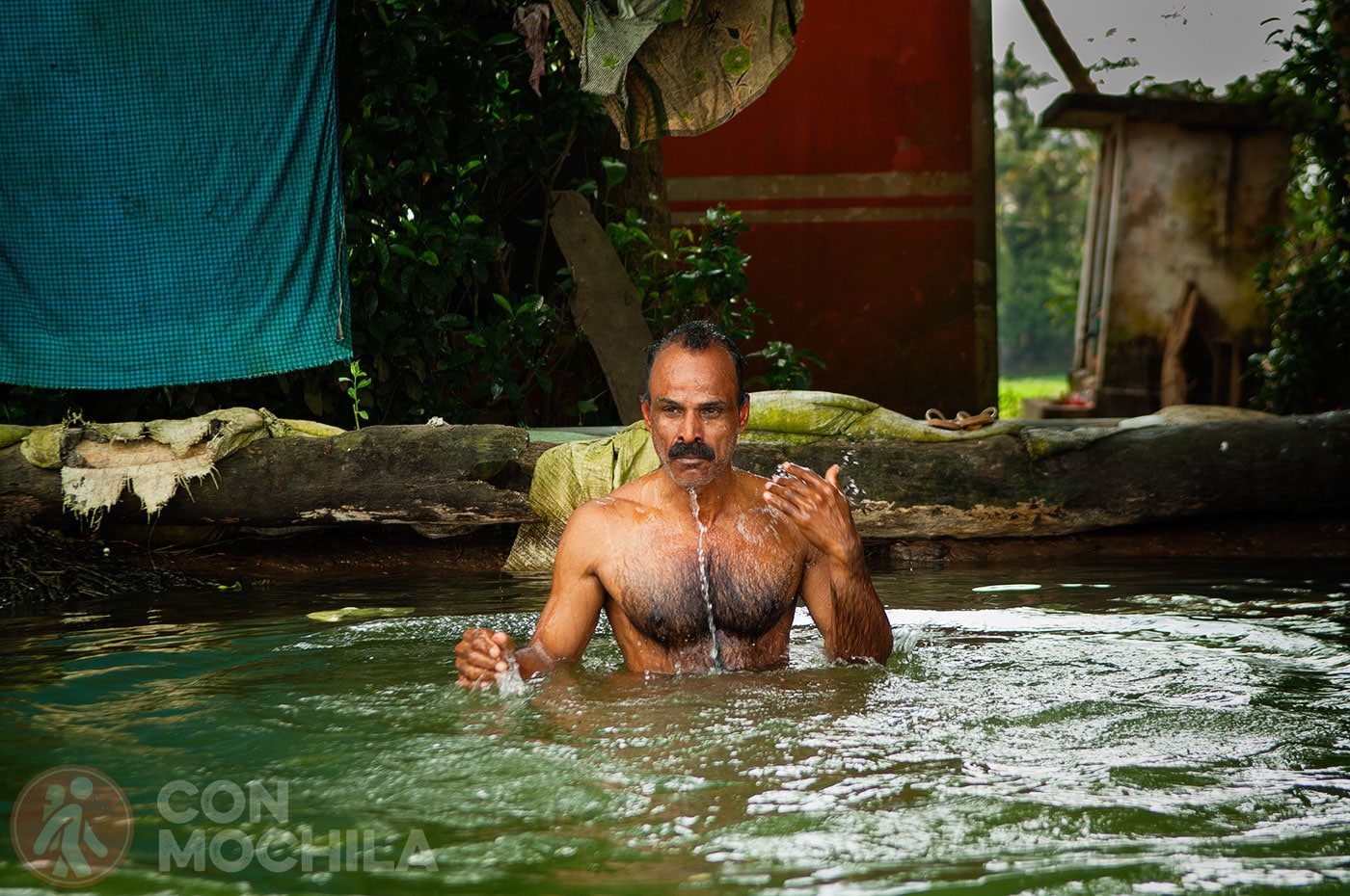 Man taking a shower