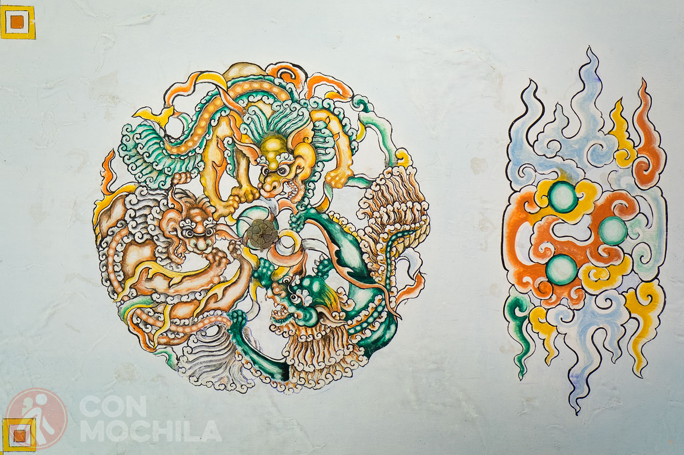 One of the ceiling frescoes