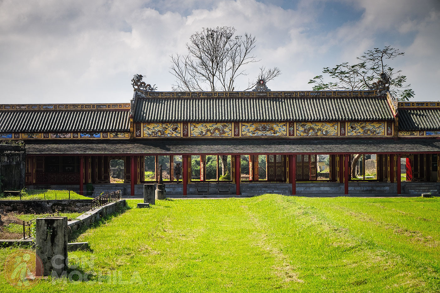 A pavilion seen from outside