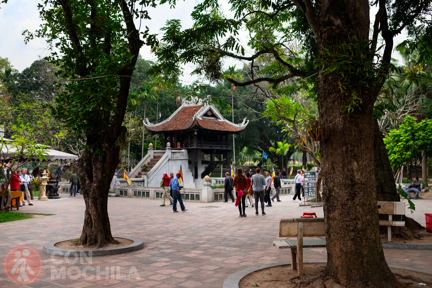 View of the grounds of the One Pillar Pagoda