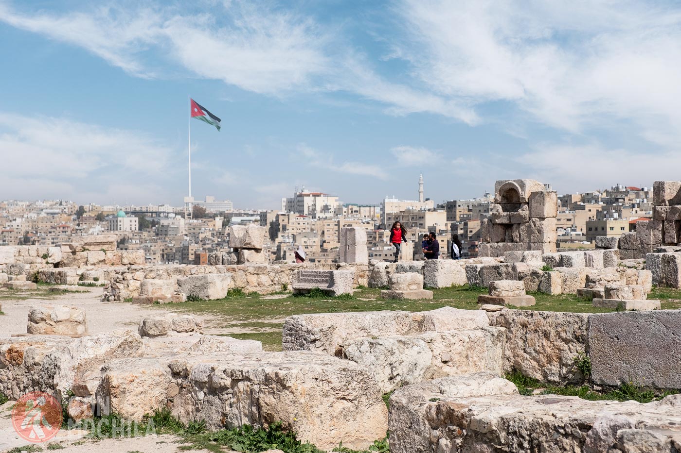 Remains of the Umayyad Palace with Amman in the background
