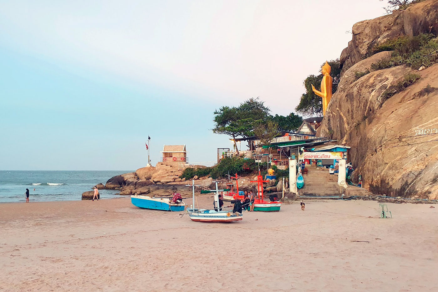 The beautiful Khao Takiab Beach during the rainy season.