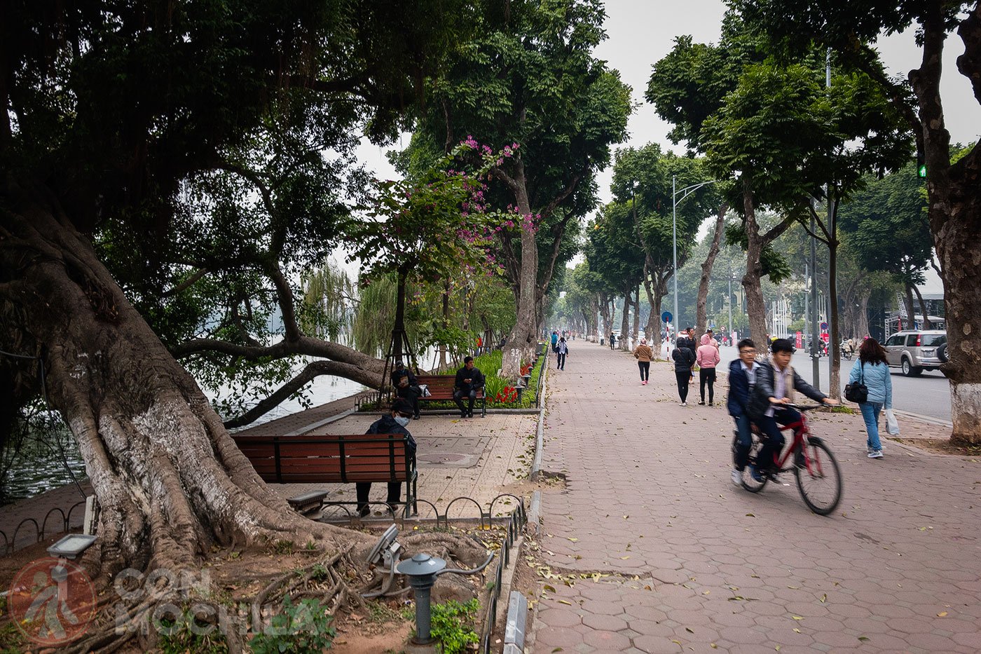 Walking around the Hoang Kiem Lake