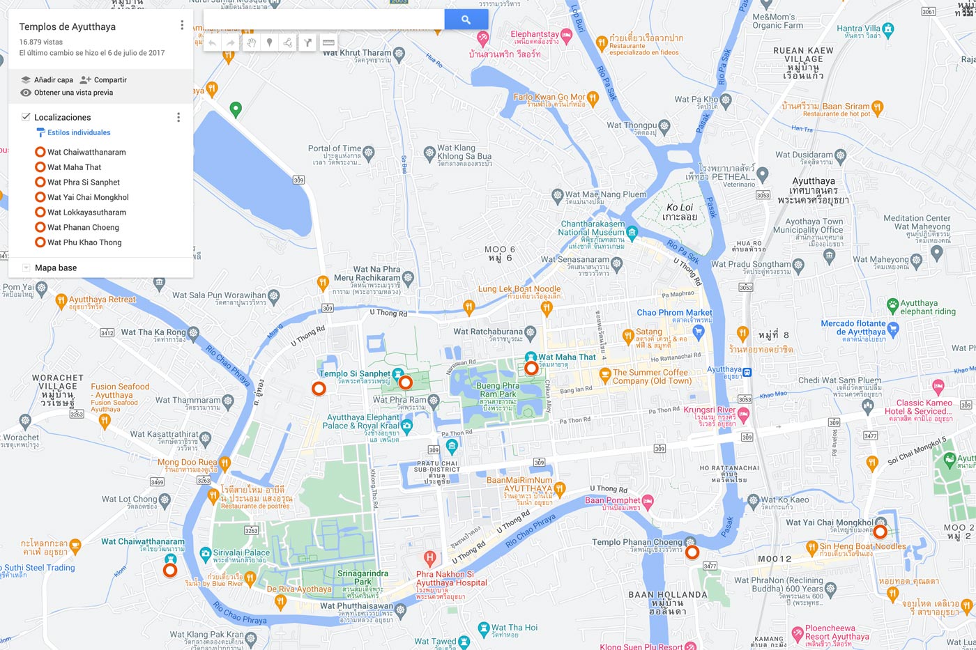 Ayutthaya's map