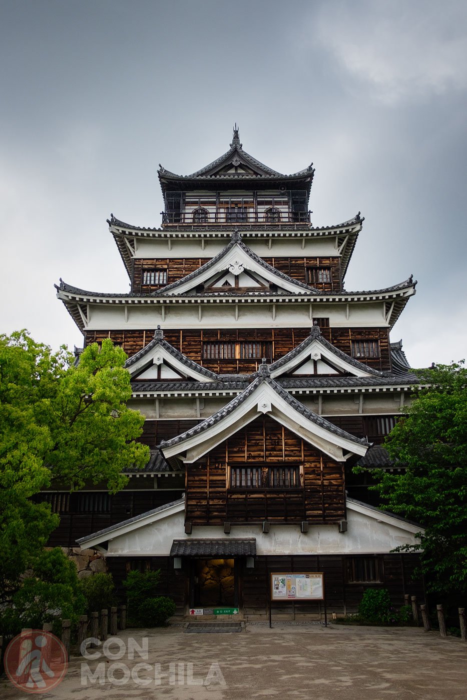 The 5 floors of Hiroshima Castle.