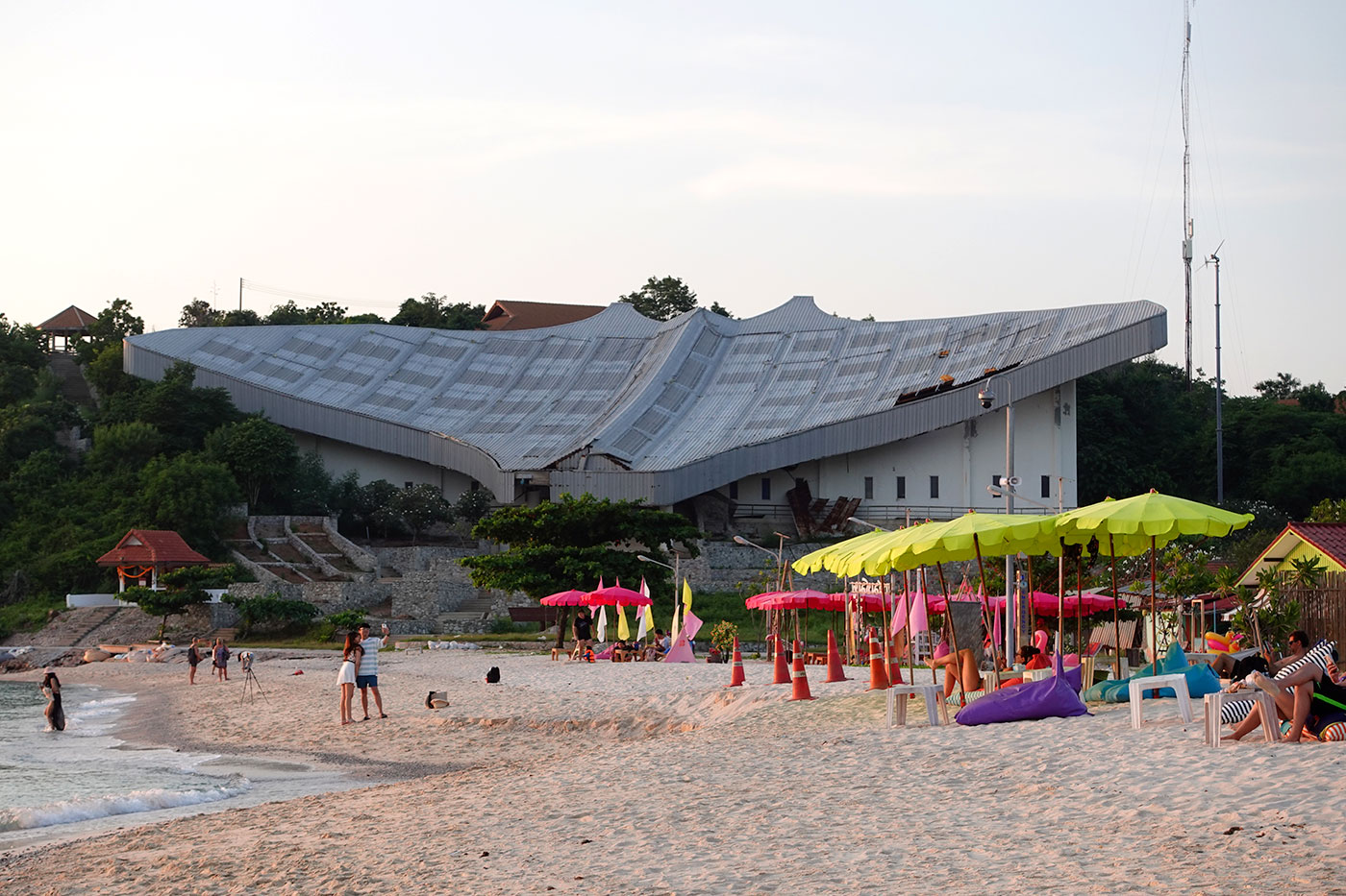 The ugly steel and concrete fin on the side of Samae Beach.
