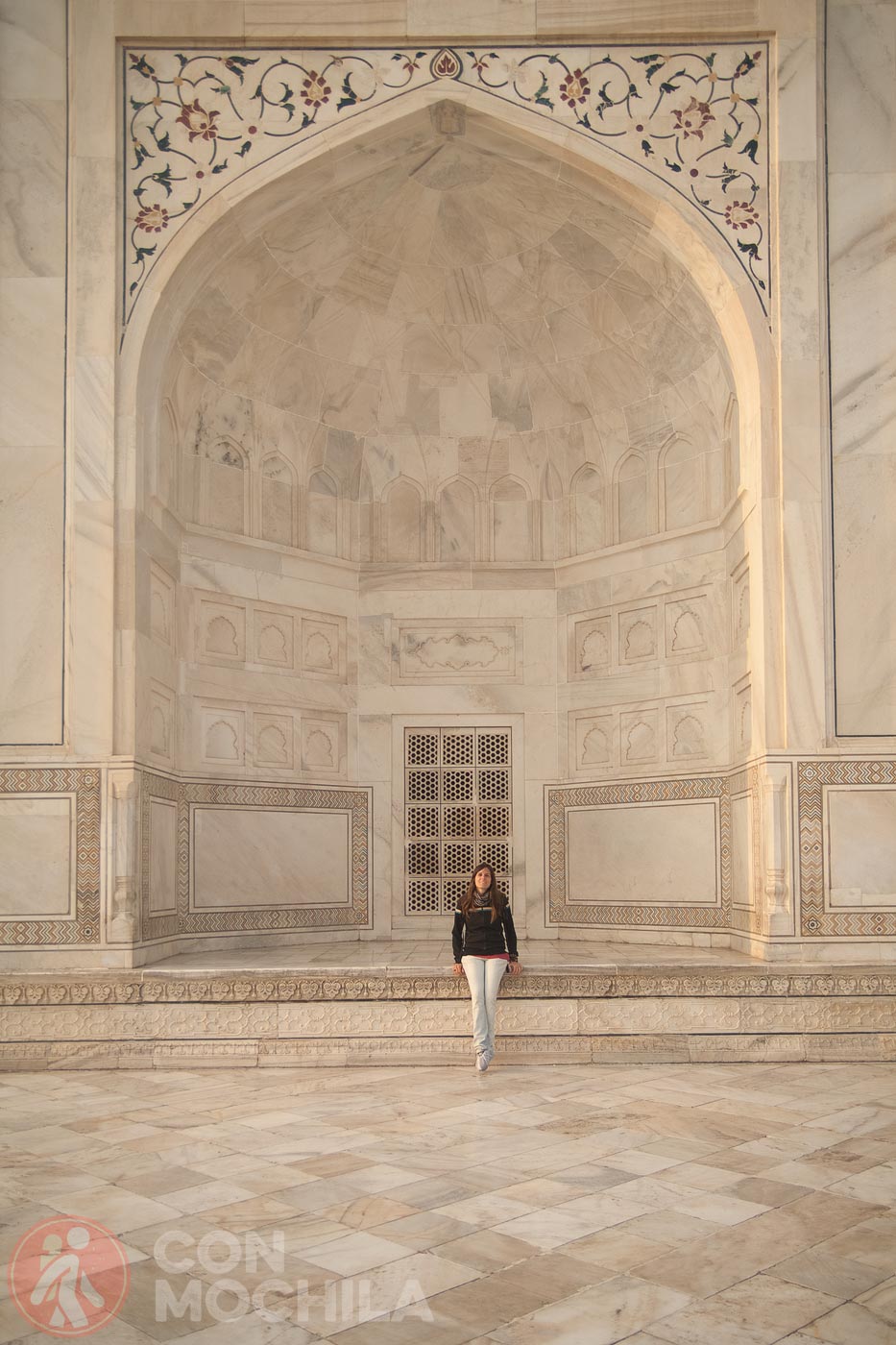 Detail of the iwan that reflects the enormity of the Taj Mahal mausoleum
