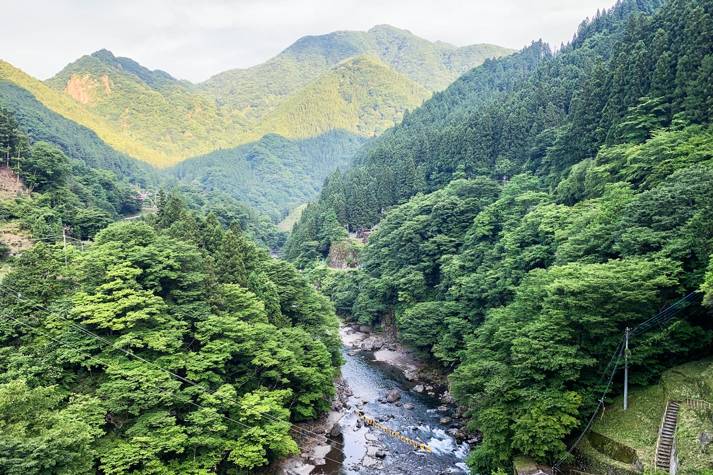 General view of the Chichibu mountains, from the terrace of one of the lodges on the area