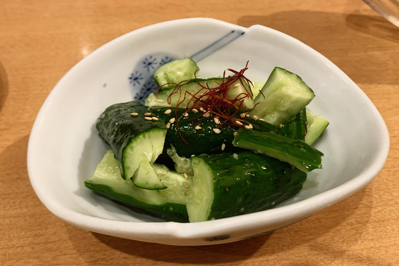 Cucumber tacos in vinaigrette
