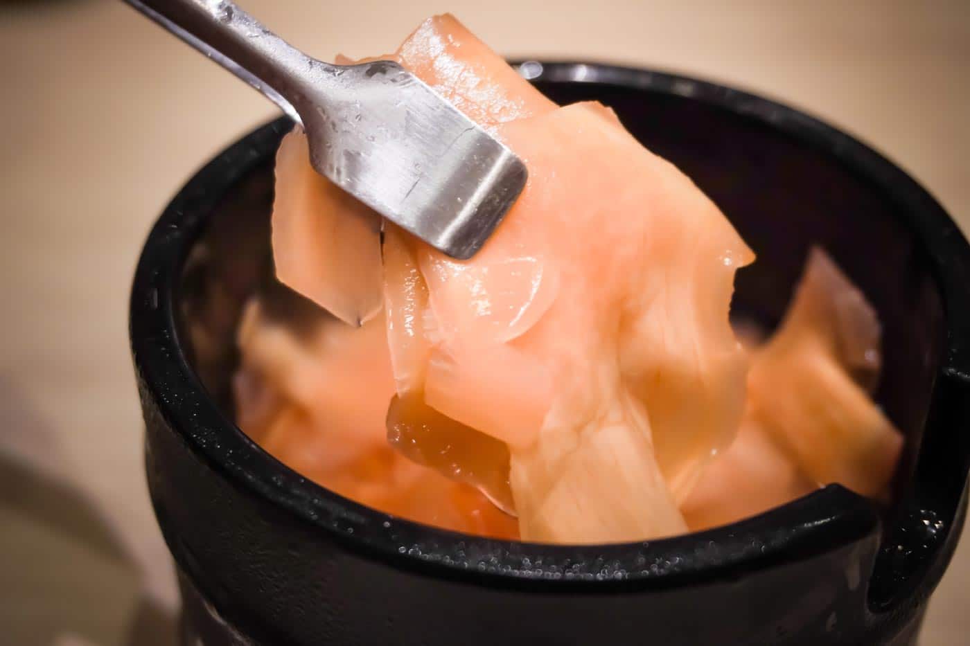 Gari (pickled ginger slices with rice vinegar, often served with sushi)