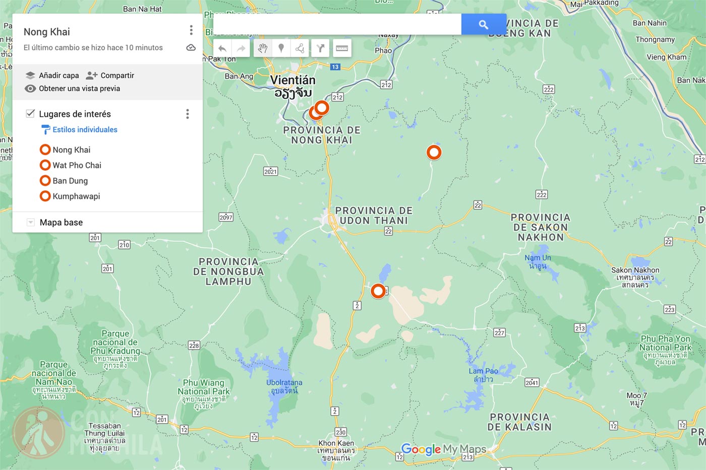 Map of Nong Khai