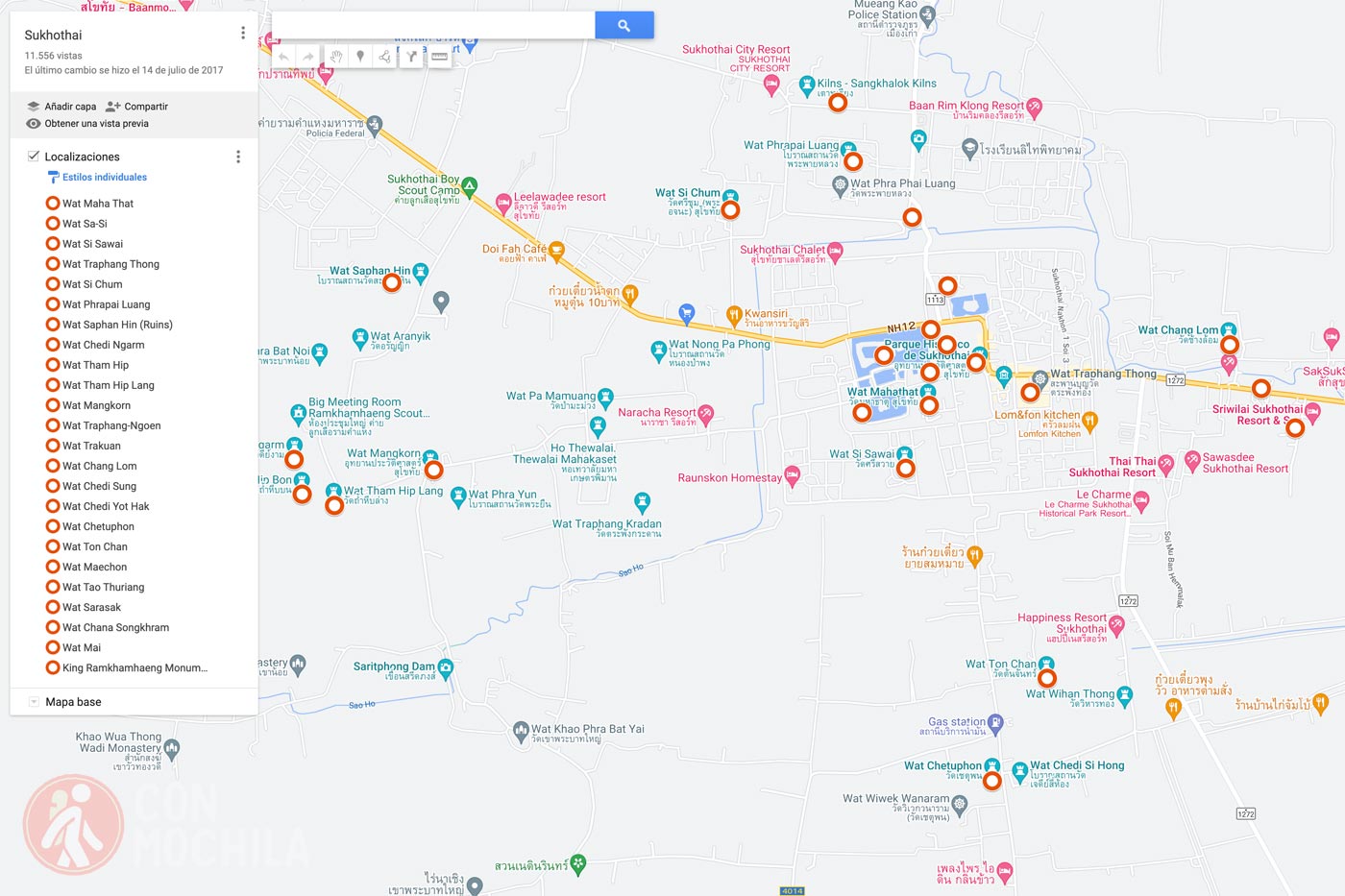 Map of Sukhothai