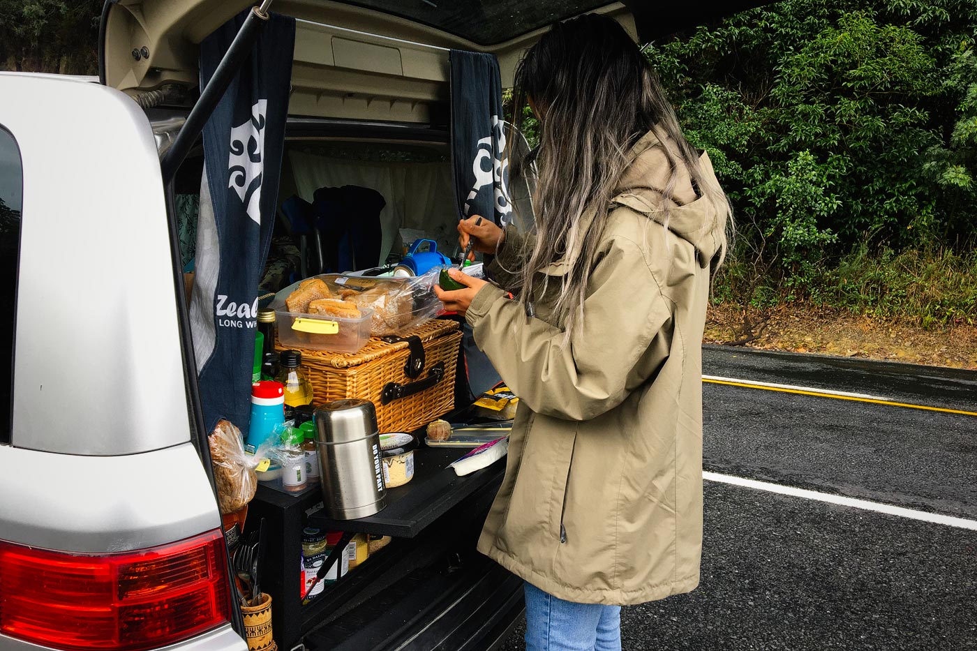 Cooking in the campervan