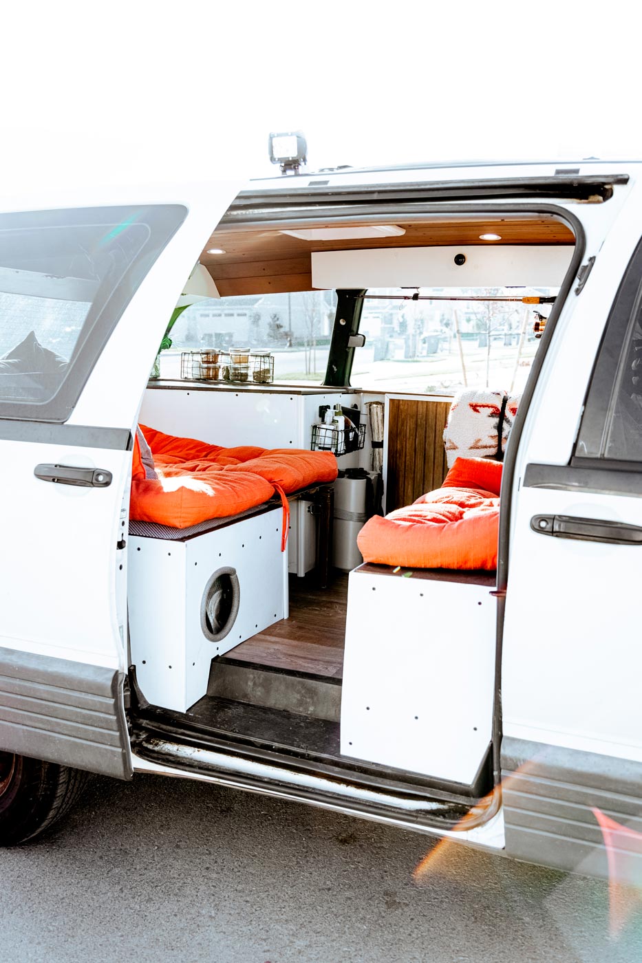 Campervan with folding bed