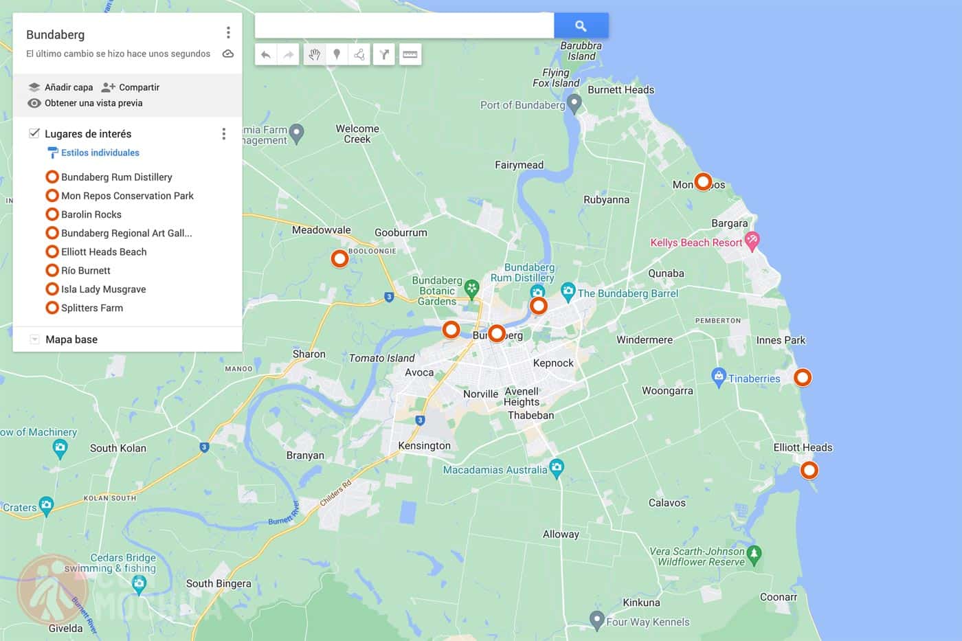 Map of Bundaberg