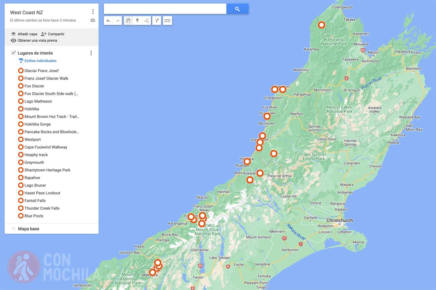 Map of West Coast