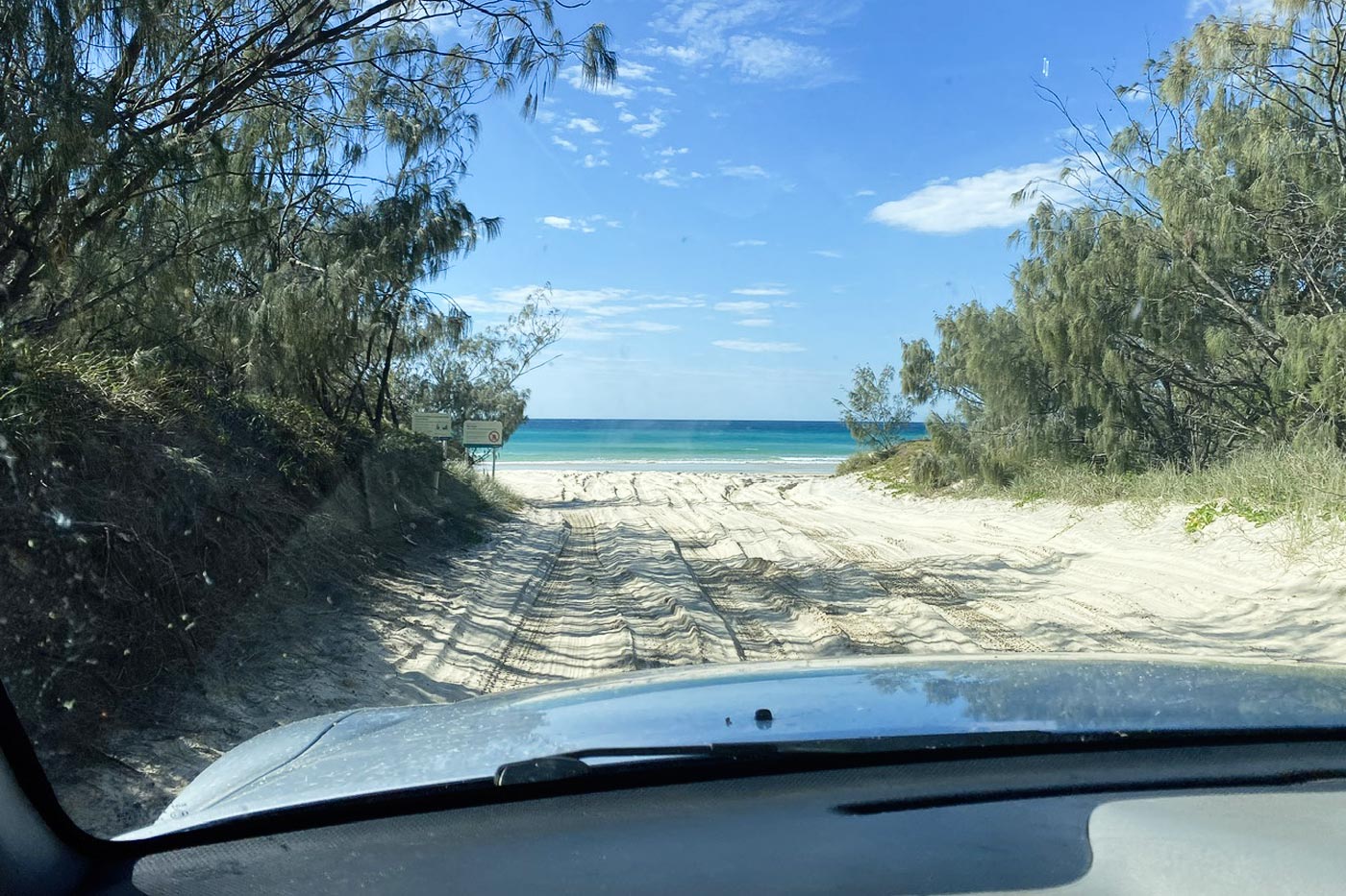 Driving through Cooloola National Park