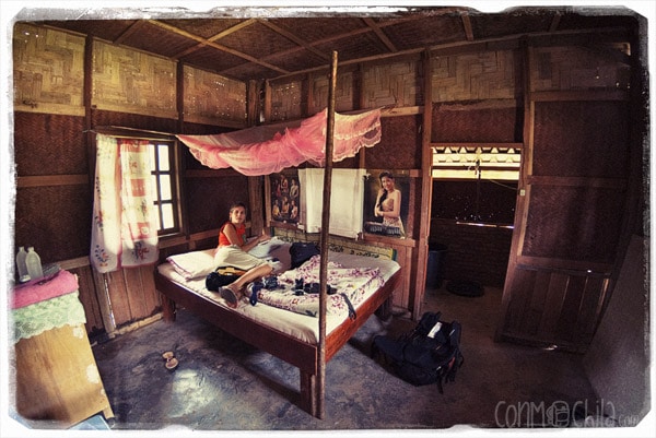 Interior de la cabaña
