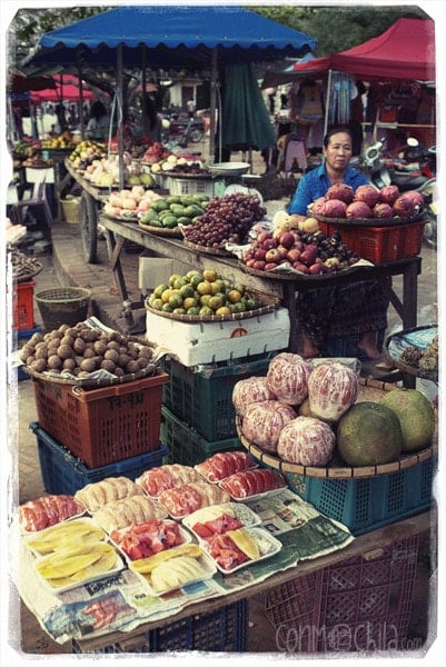 Detalle de un puesto de frutas