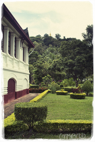 Gardens of the Royal Palace Musem with the Phu Si in the background