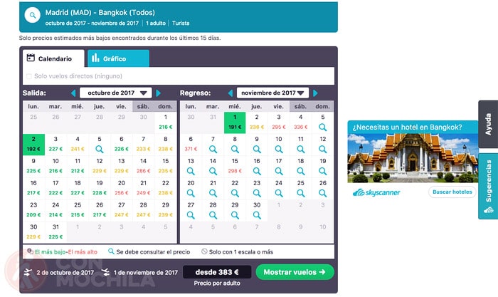 Vuelos baratos a Tailandia en octubre