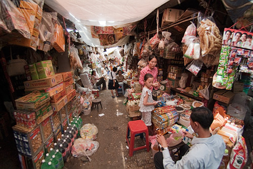Una familia en el mercado