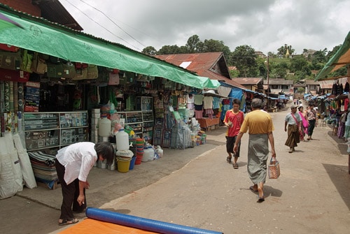 Una parte del mercado de Kalaw