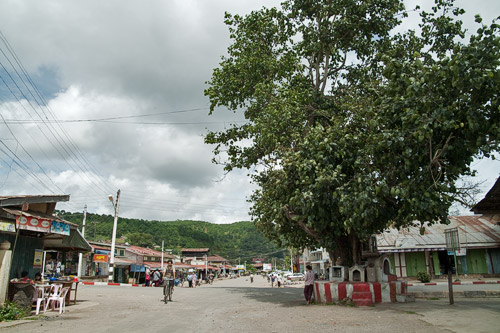 Uno de los cruces principales de Kalaw