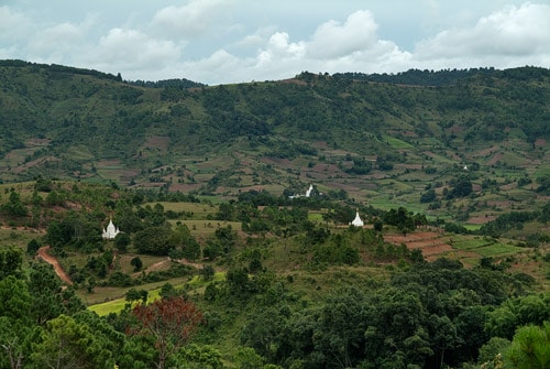 Paisaje con las pagodas