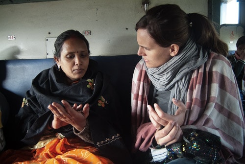 Conversando con la madre de la futura enfermera