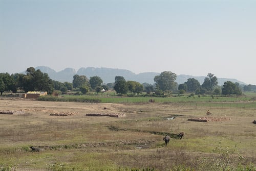 Paisaje hasta los primeros templos de Khajuraho