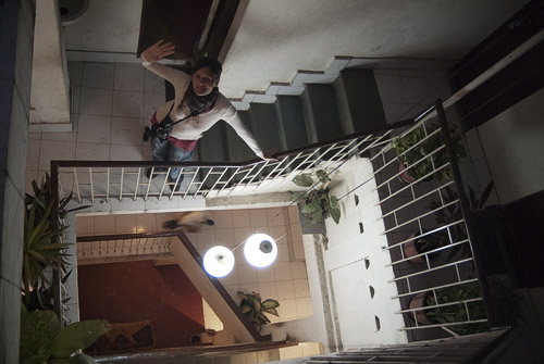 Carme en la escalera