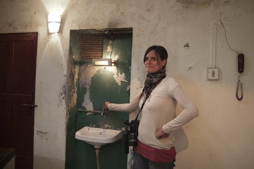 Un lavabo en la misma escalera!
