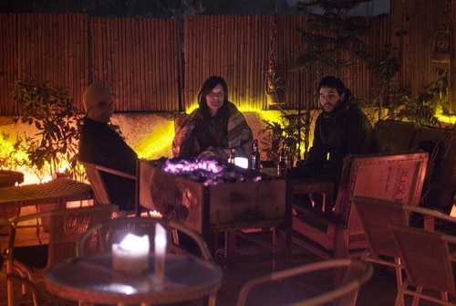 La cervecita en la terraza del local