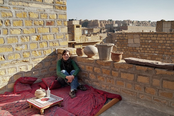 Un pequeño colchón con vistas al Palacio de Jaisalmer