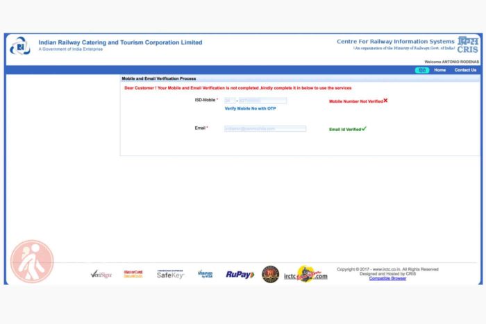Pantalla para verificar tu número de móvil