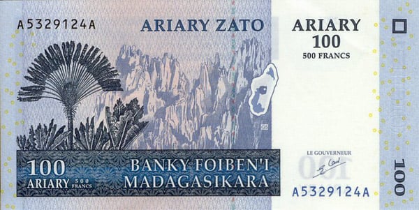 Billete 100 ariary (delante)