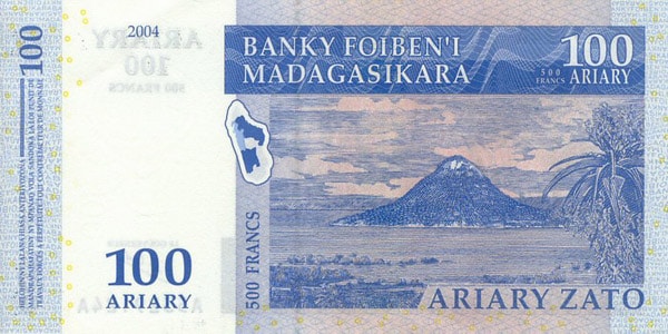Billete 100 ariary (detrás)
